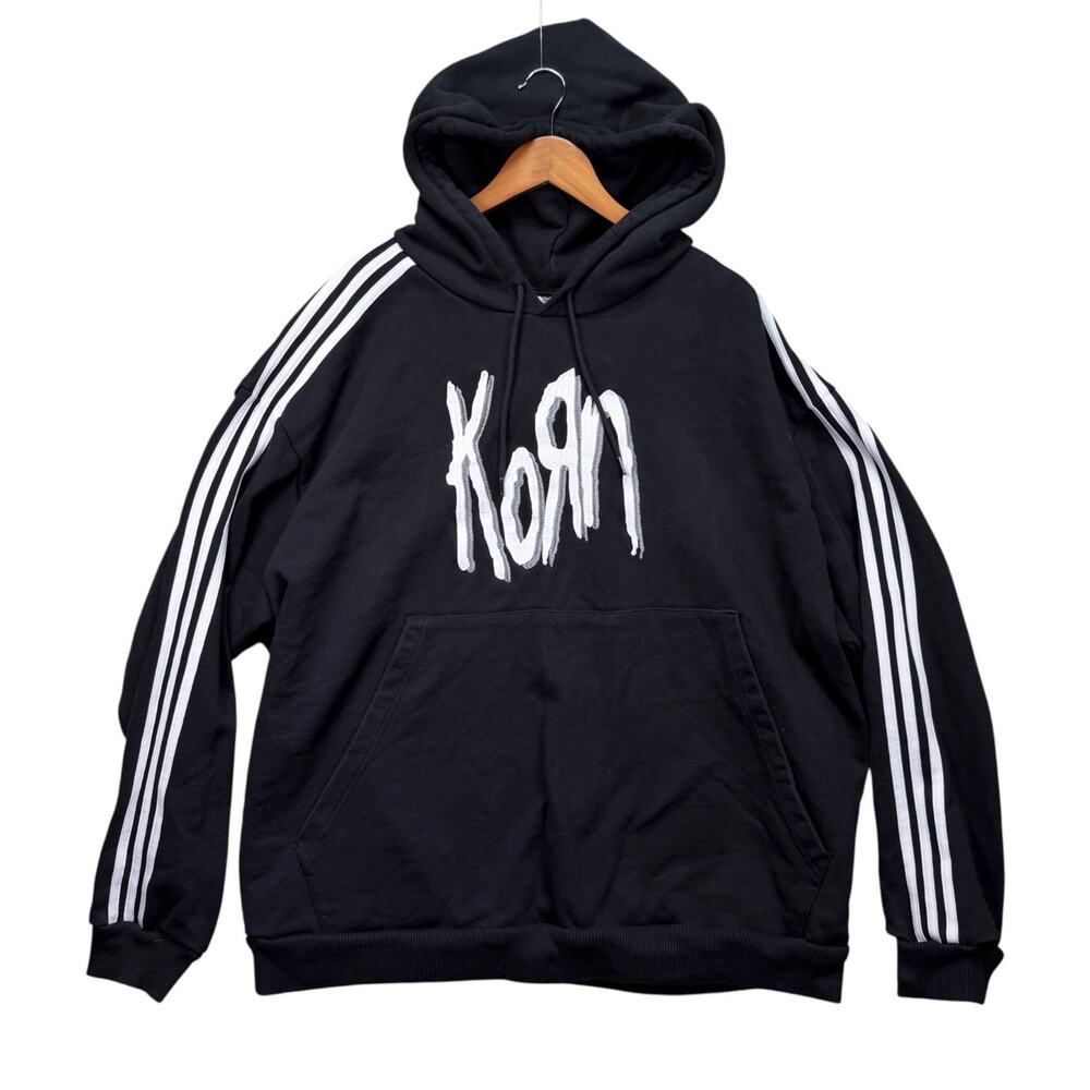 adidas Originals x Korn Parker Hoodie Black white Sweater Rare Adults IN9102 2XL